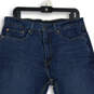 Mens Blue Denim 5 Pocket Design Dark Wash Denim Straight Jeans Size 34X29 image number 3