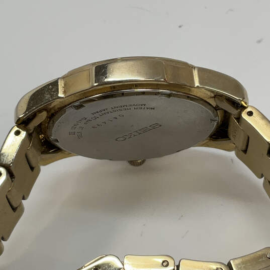 Designer Seiko Gold-Tone Dial Stainless Steel Quartz Analog Wristwatch image number 4