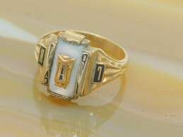 Vintage 10K Yellow Gold Mother Of Pearl 1961 Class Ring 4.0g