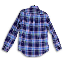 Womens Multicolor Plaid Long Sleeve Collared Button-Up Shirt Size Small alternative image