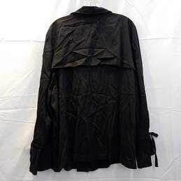 Wm Laurie Felt Black Long Sleeve Tie Cuff Zip Front Jacket Sz 28W alternative image