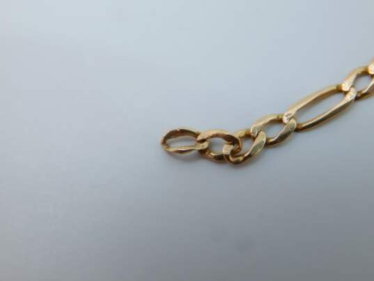 14K Yellow Gold Figaro Chain Bracelet FOR REPAIR 2.7g image number 5