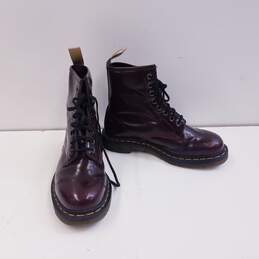 Dr. Martens 1460 Burgundy Vegan Leather Combat Boots Unisex Size 7M/8L