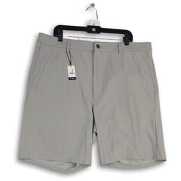 NWT Mens Gray Flat Front Slash Pocket Athletic Golf Chino Shorts Size 42