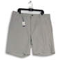 NWT Mens Gray Flat Front Slash Pocket Athletic Golf Chino Shorts Size 42 image number 1