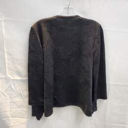 St. John Collection Black Wool Blend Open Front Cardigan Size P alternative image