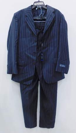 Men's Giorgi Valentini Navy Blue Pinstripe Suit Jacket & Pants