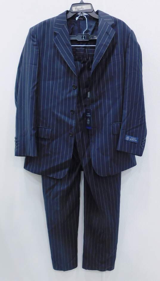 Men's Giorgi Valentini Navy Blue Pinstripe Suit Jacket & Pants image number 1