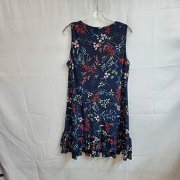 Tommy Hilfiger Navy Blue Floral Patterned Sleeveless Dress WM Size 14 NWT alternative image