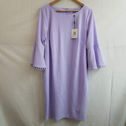 Light purple Calvin Klein fluted sleeves shift dress size 14W - flaws