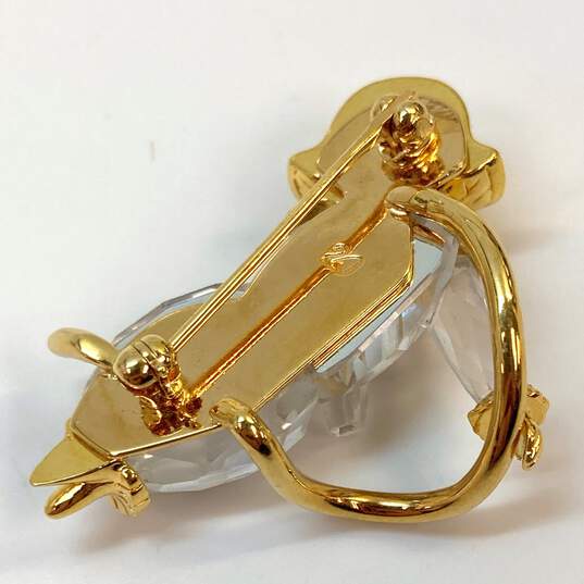 Designer Swarovski Gold-Tone Crystal Memories Moon Child Brooch Pin image number 5