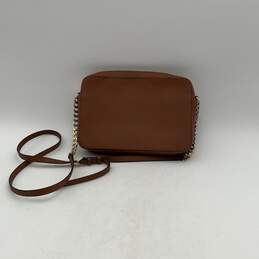 Michael Kors Womens Brown Leather Semi Chain Strap Inner Pocket Crossbody Bag alternative image