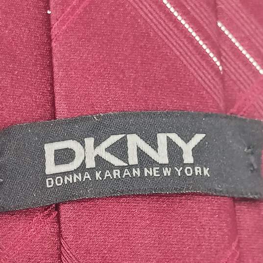 DKNY Red Pinstripe Neck Tie image number 3