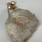 Designer Kendra Scott Gold-Tone Crystal Cut Stone Link Chain Bracelet image number 2