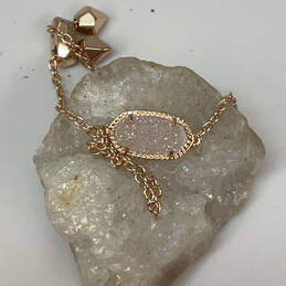 Designer Kendra Scott Gold-Tone Crystal Cut Stone Link Chain Bracelet alternative image