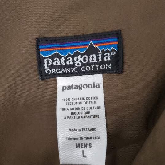 Patagonia MN's Organic Cotton Brown Windbreaker Size L image number 3