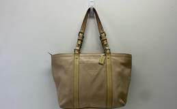 COACH F13098 East West Tan Leather Gallery Tote Bag