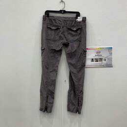 Authentic Womens Gray Flat Front Stretch Pockets Cargo Pants Size 12 alternative image