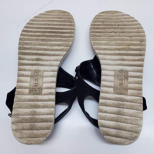 Guess Black Textile Strappy Flat Sandals Size 8 image number 6