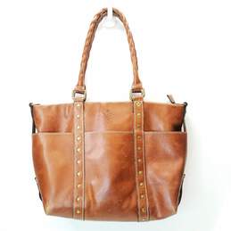 Patricia Nash Leather Tooled Carducci Tote Brown