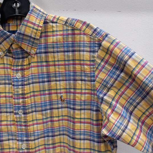 Ralph Lauren Men's Yellow/Blue Plaid Button-Up Shirt Size S image number 3