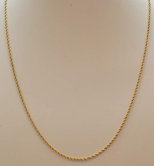 Fancy 14k Yellow Gold Rope Chain Necklace 4.2g image number 1