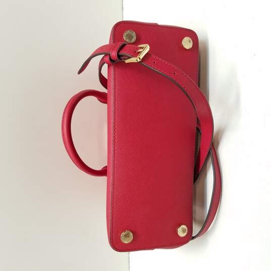 Buy the Michael Kors Chili Red Leather Satchel Shoulder Bag
