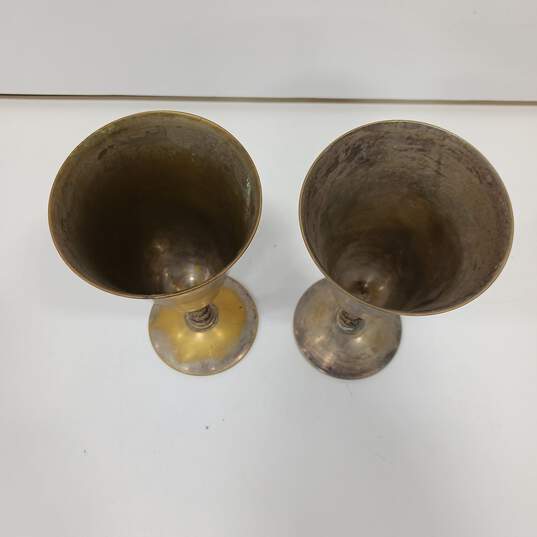 2pc Set of Spanish Brass Goblets image number 2