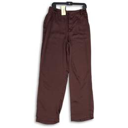 NWT Good American Womens Burgundy Slash Pocket Flat Front Ankle Pants Size 8/29