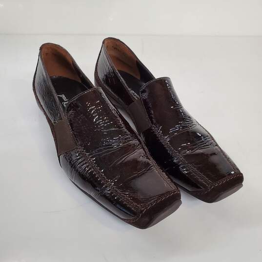 Paul Green Brown Patent Leather Loafers Size 7 image number 1