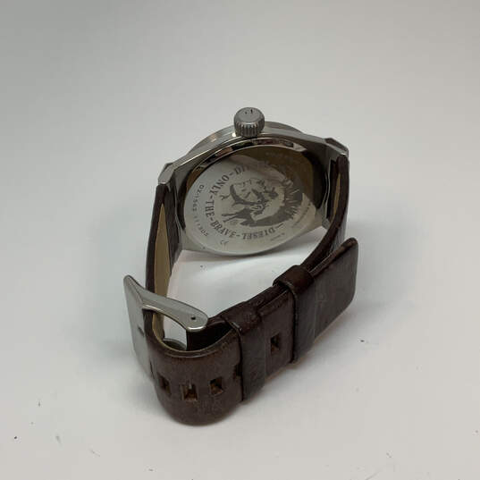Designer Diesel Silver-Tone Round Dial Adjustable Strap Analog Wristwatch image number 4