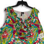 NWT Womens Multicolor Abstract Ruffle Neck Sleeveless Mini Dress Size 20W image number 3