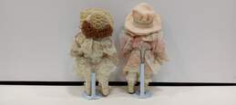 Pair of Franklin Mint Porcelain Dolls w/Stands alternative image
