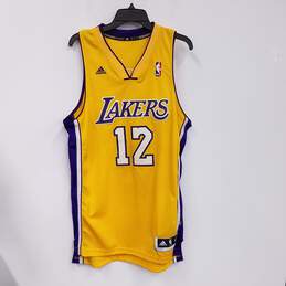 Mens Yellow Los Angeles Lakers Shannon Brown #12 Basketball Jersey Size Medium
