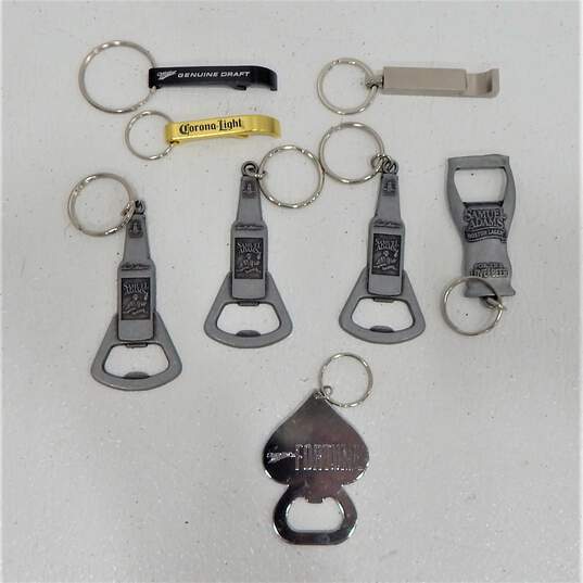 Assortment Of Bottle Cap Opener Keychains Lot Sam Adams Corona & Others image number 1