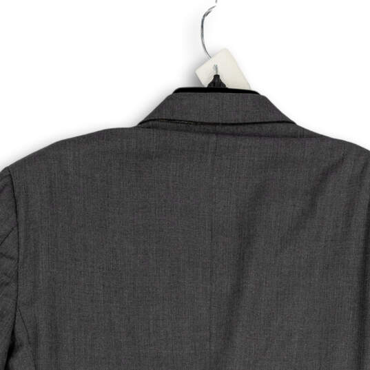 Mens Gray Long Sleeve Pockets Notch Collar Three Button Blazer Size 18 image number 4