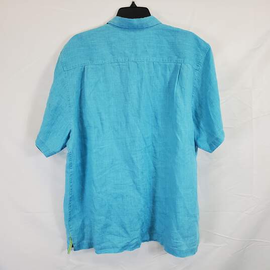 Tommy Bahama Men Teal Button Up Shirt L image number 2