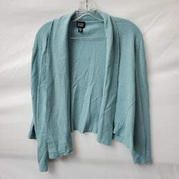 Women's Green/Blue Eileen Fisher Open Cardigan Sweater Size L