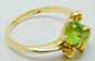 14K Gold Faceted Peridot Stones Scrolled Bypass Ring 3.6g image number 3