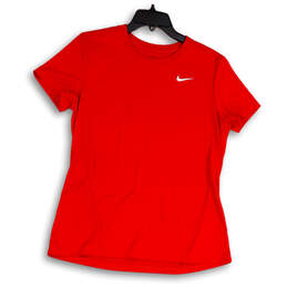 Mens Red Dri-Fit Short Sleeve Crew Neck Pullover T-Shirt Size Large