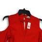 NWT Womens Red Crew Neck Front Keyhole Cold Shoulder Blouse Top Size XS image number 3