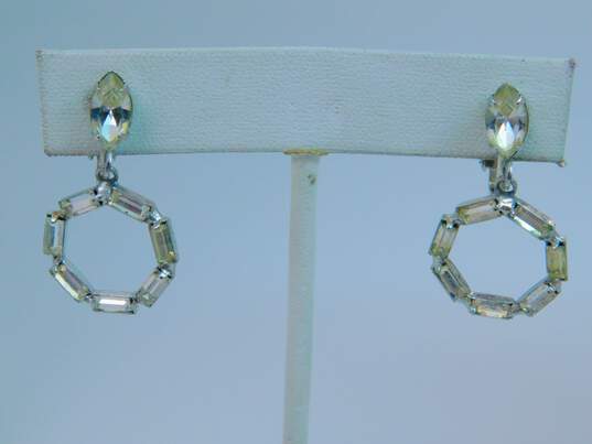 Vintage Robert & Fashion Pink & Clear Icy Rhinestone Clip-On Earrings Necklace & Bracelet 71.7g image number 6