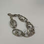 Designer Brighton Silver-Tone Rock And Scroll Engraved Link Chain Bracelet image number 2