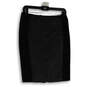 Womens Black Flat Front Elastic Waist Back Zip Straight & Pencil Skirt Sz 6 image number 1