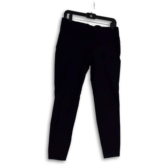 Buy the Womens Black Flat Front Pockets Elastic Waist Pull-On Dress Pants  Size M