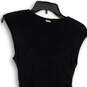 Womens Black Scoop Neck Sleeveless Ruched Knee Length Bodycon Dress Size M image number 3
