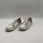 Women's Pink White Snake Print Leather Low Top Sneaker Shoes Size 11 B image number 1
