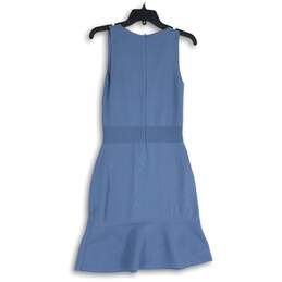 Michael Kors Womens Blue Sleeveless Scoop Neck Back Zip A-Line Dress Size S alternative image