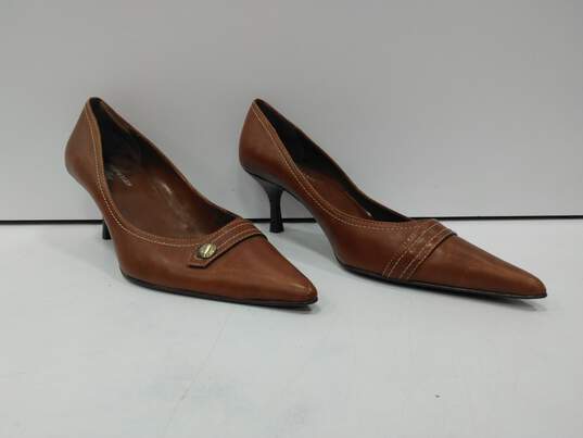 AK by Anne Klein Women's Brown Leather Heels image number 1