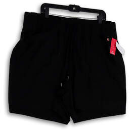 NWT Womens Black Flat Front Drawstring Elastic Waist Sweat Shorts Sz 18/20